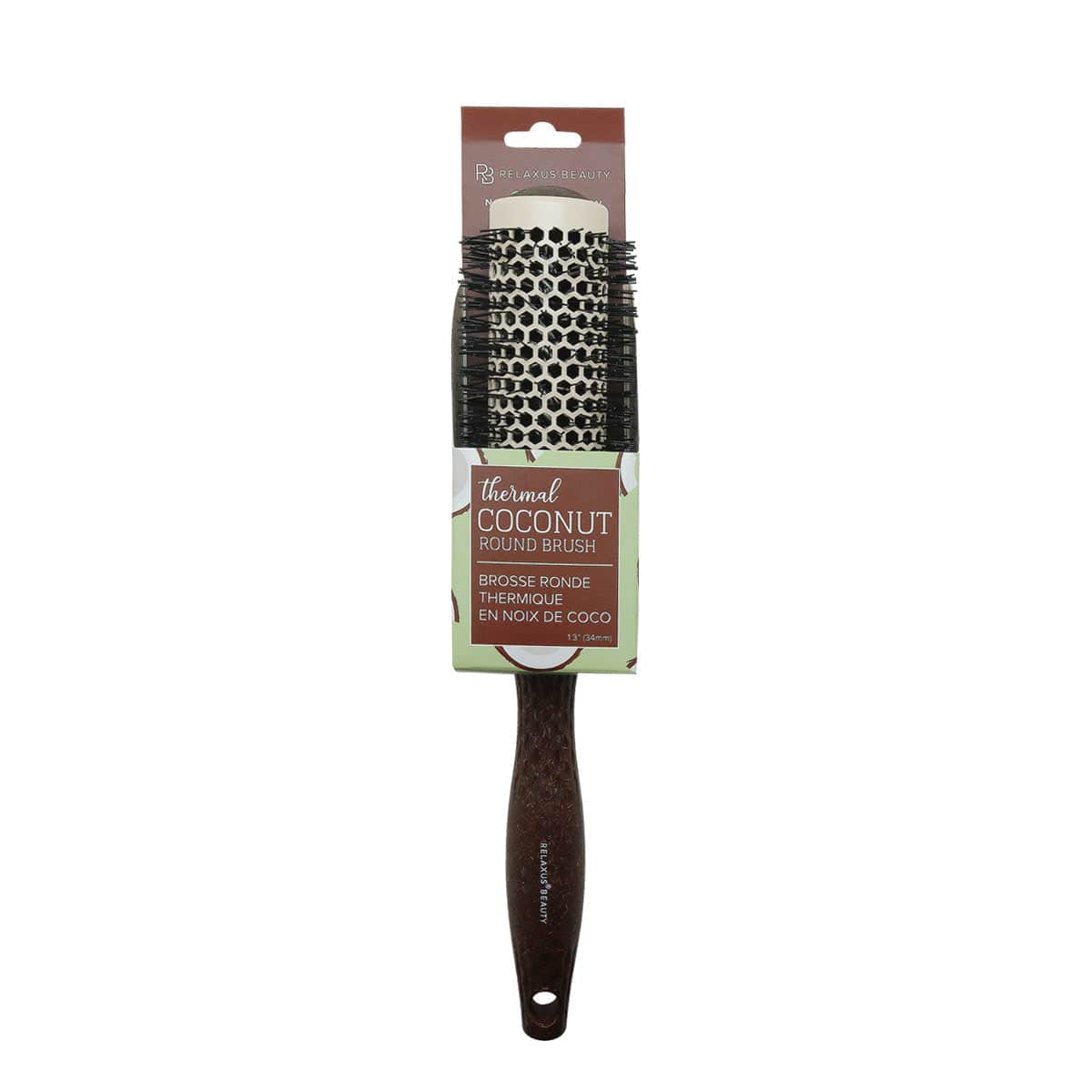 Brosse ronde thermique en noix de coco