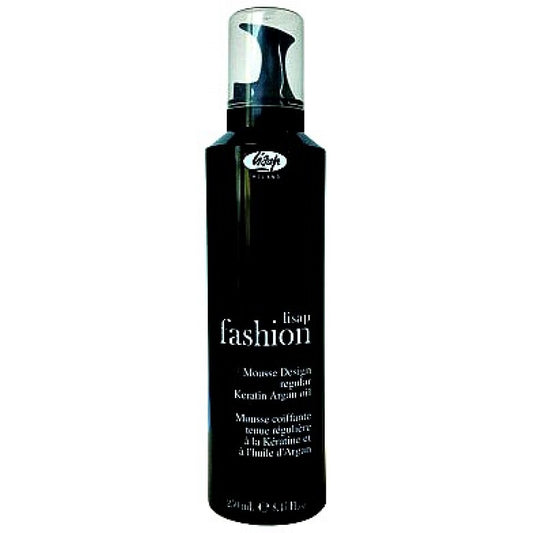 Lisap fashion design mousse coiffante tenue régulière à la kératine et à l'huile d'argan.